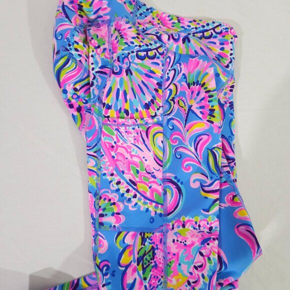 Lilly Pulitzer Luxletic Women XS Leggings Blue Multicolor Paisley Activewear - Picture 8 of 8